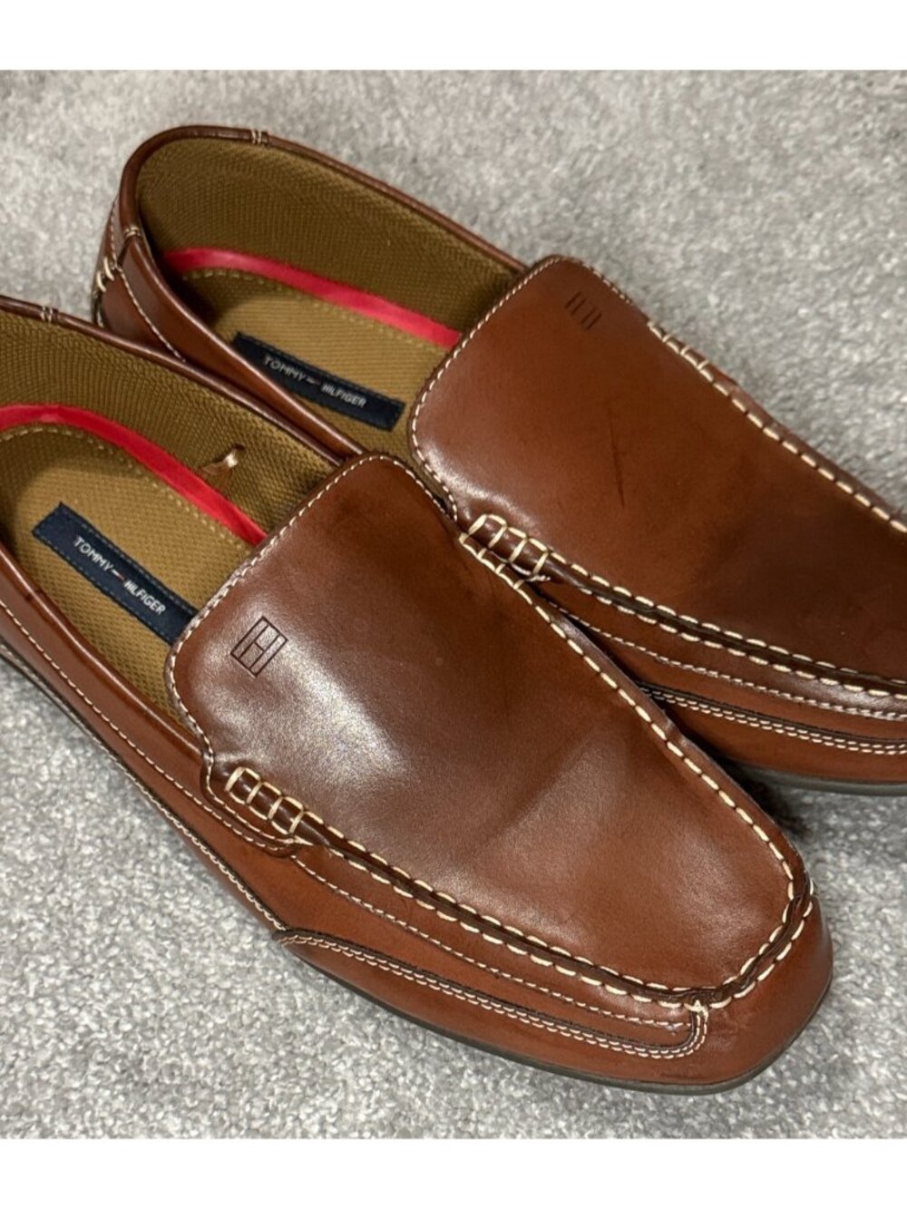 Tommy Hilfiger Dathan Mens 12 Brown Slip On Driving Loafers Shoes TMDATHAN-R